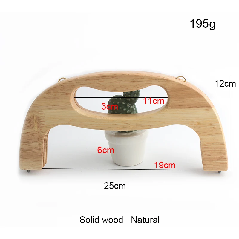 1PC Arch Bridge Retro Bag Solid Wood Handle Messenger Bag Wooden Bag Frame with Screws U-Shaped Mouth Gold Bag Wooden Handle