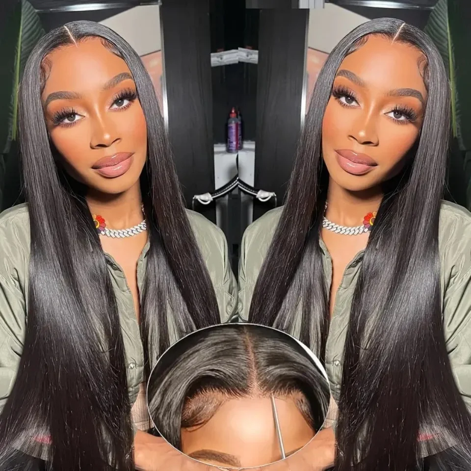 Vietnamese Bone Straight 5x5 Glueless Human Hair Wigs Lace Frontal Wig 5x5 Glueless Wig Human Hair Prepluck 220% Density 36 Inch