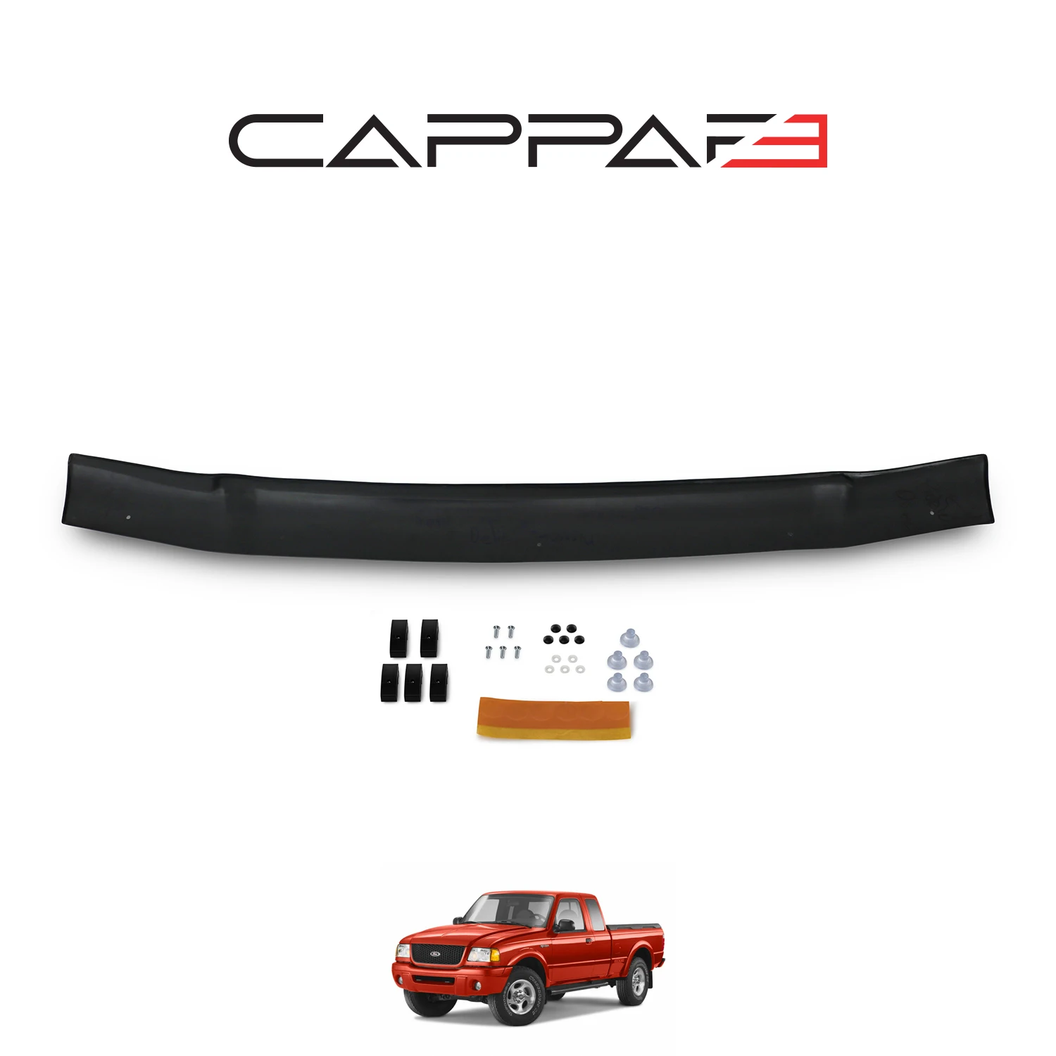 

For Ford Ranger Front Hood Protection Spoiler 2002 To 2006 Front Bug Shield Hood Deflector Guard Glossy Black accessories car