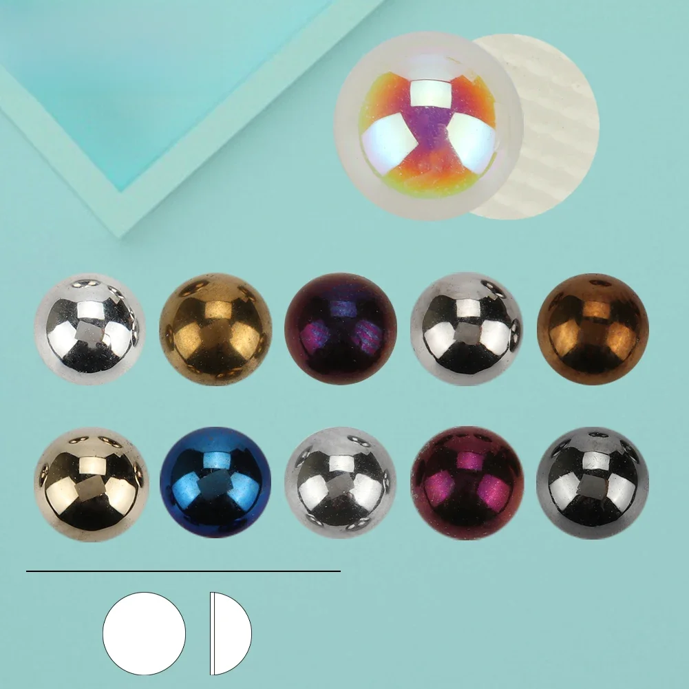 YHB haute qualité paillettes Hotfix Fixie demi-rond cristal Flatback strass perles décoratives pour l'artisanat bricolage Nail Art