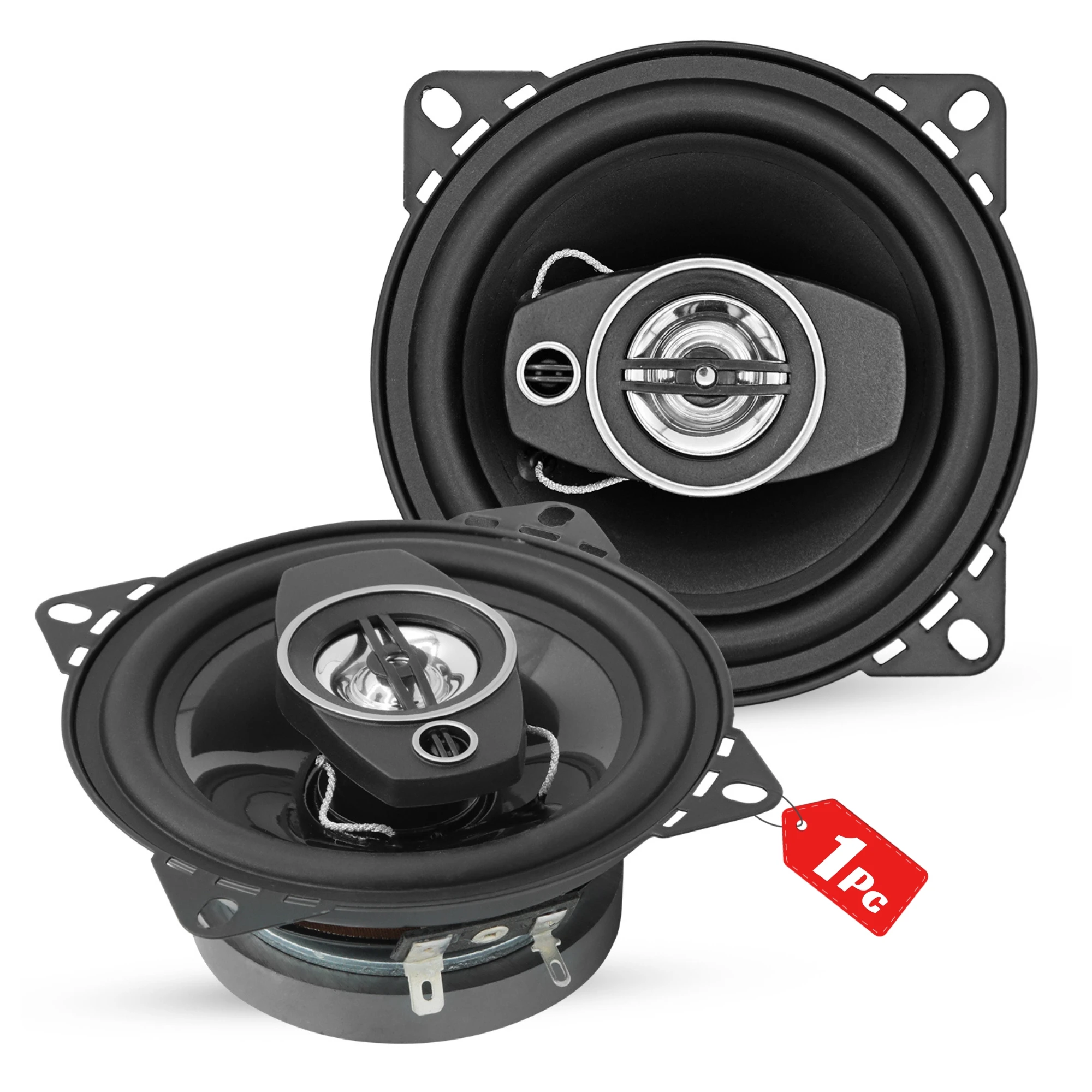 5 Core Coaxial Door Car Speakers 4” Pair 250W 4Ohm 2 Way Component Subwoofer Audio w Super Tweeter