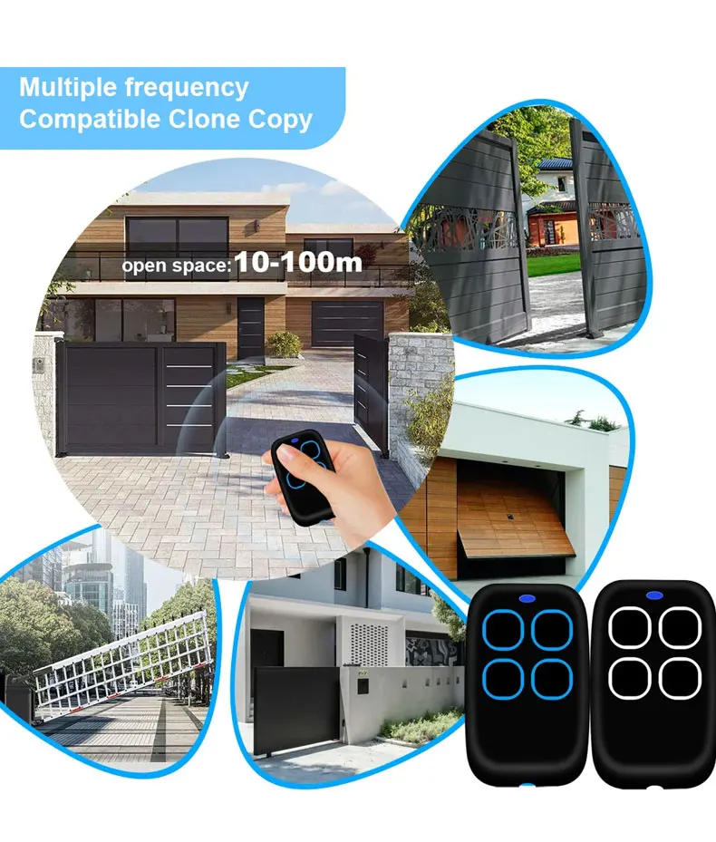 Garage Door Remote Control Duplicator 286MHz-868MHz Multi-Frequency Code Grabber Clone Gate Key Fob Command Hand Transmitter