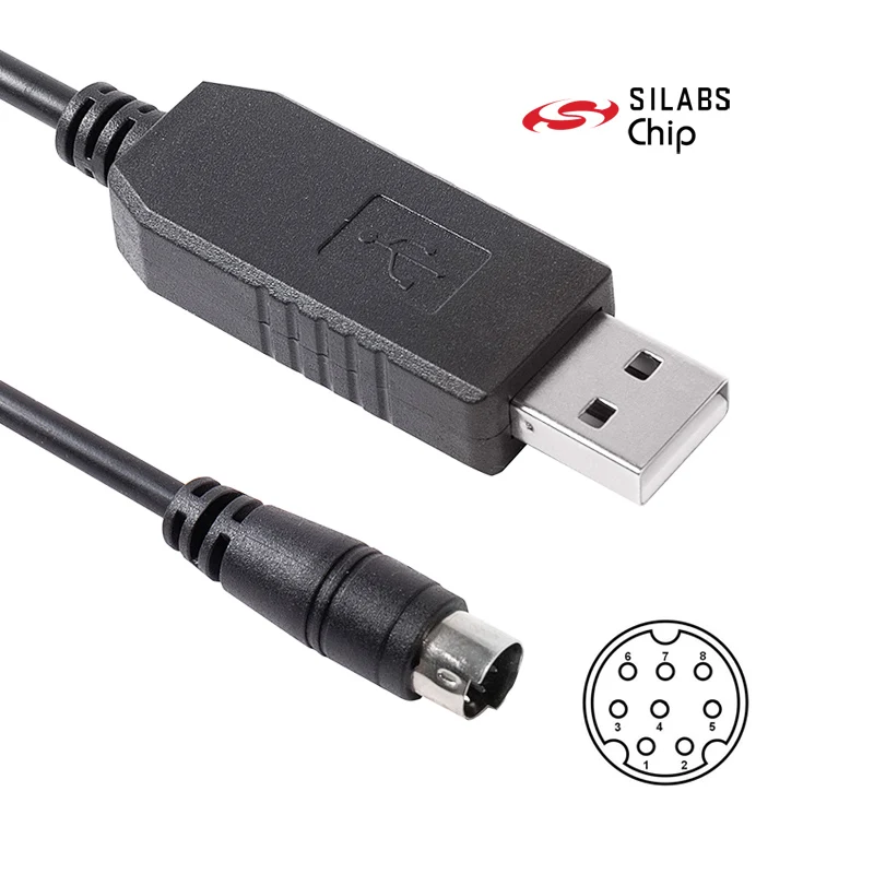 CP2102 USB Programming Cable USB RS232 Serial to Mini Din 8-pin Cable for Kenwood TM-D710 TM-D710A TM-D710E TM-D710G PG-5G