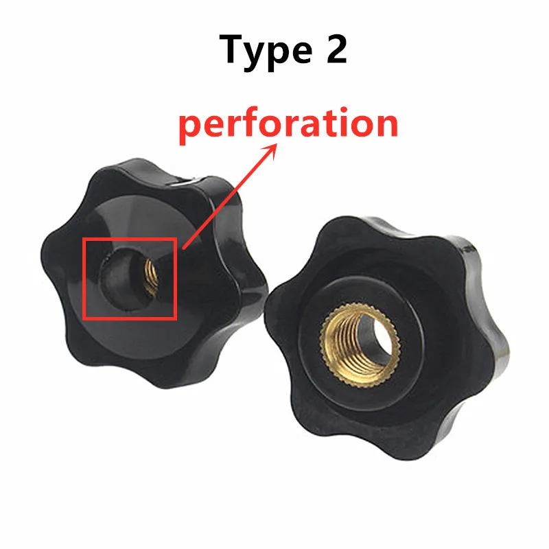10/5 PCS M5 M6 M8 M10 Plum Hand Tighten Nuts Handle Thread Star Mechanical Black Thumb Nuts Clamping Knob Manual Nuts