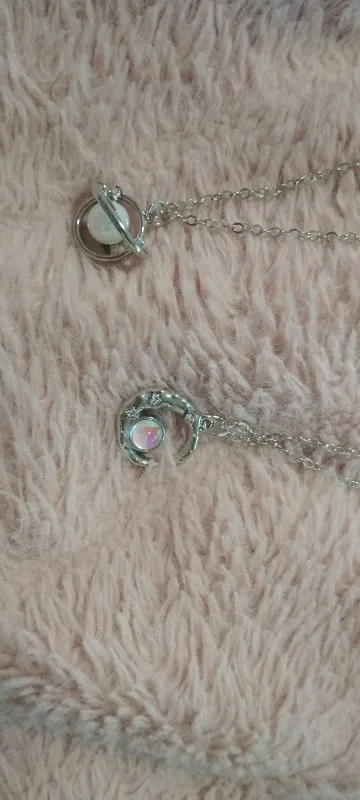 Aihua Exquisite Y2K Silver Color Crystal Sun Moon Star Necklaces for Women Korean Temperament Clavicle Chain Jewelry Gifts photo review