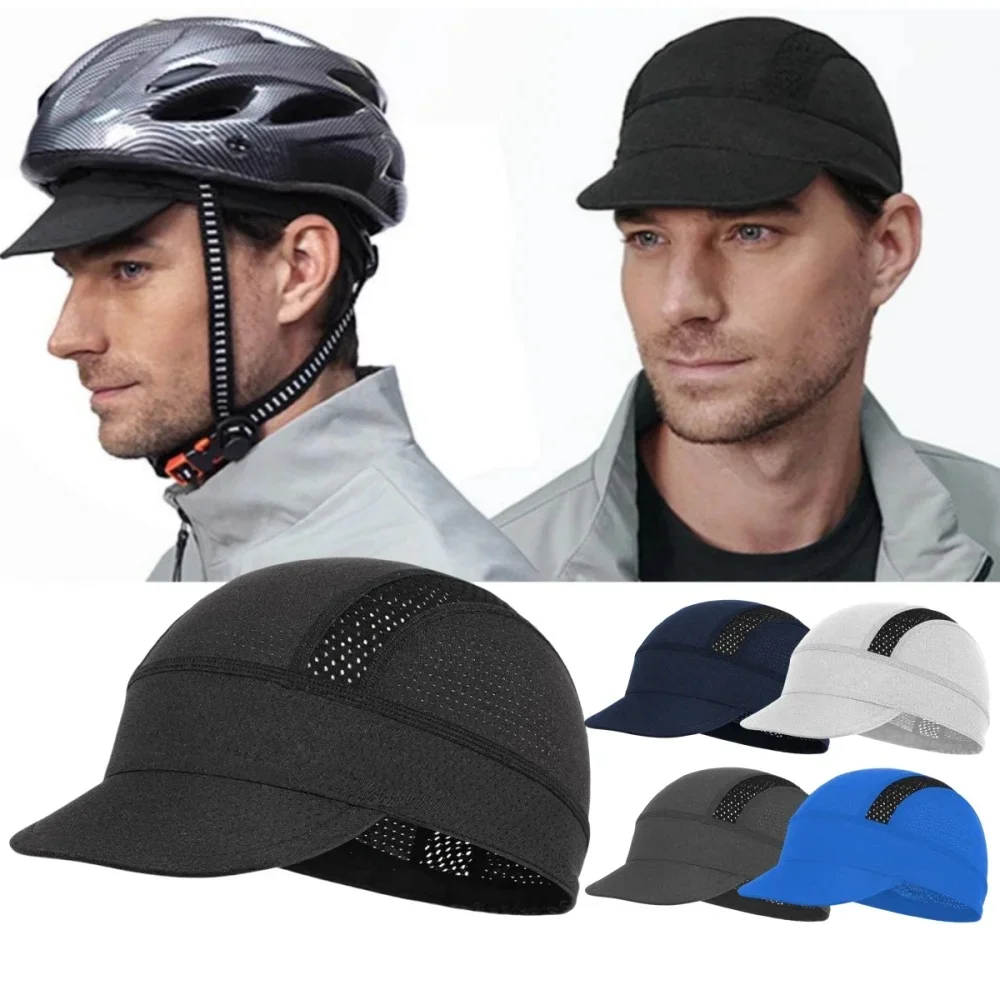 AliExpress Cycling Cap With Brim Sun Protection Summer Breathable Mesh Sports Quick Dry Bicycle Hat Men Bike Headwear Gorra Ciclismo