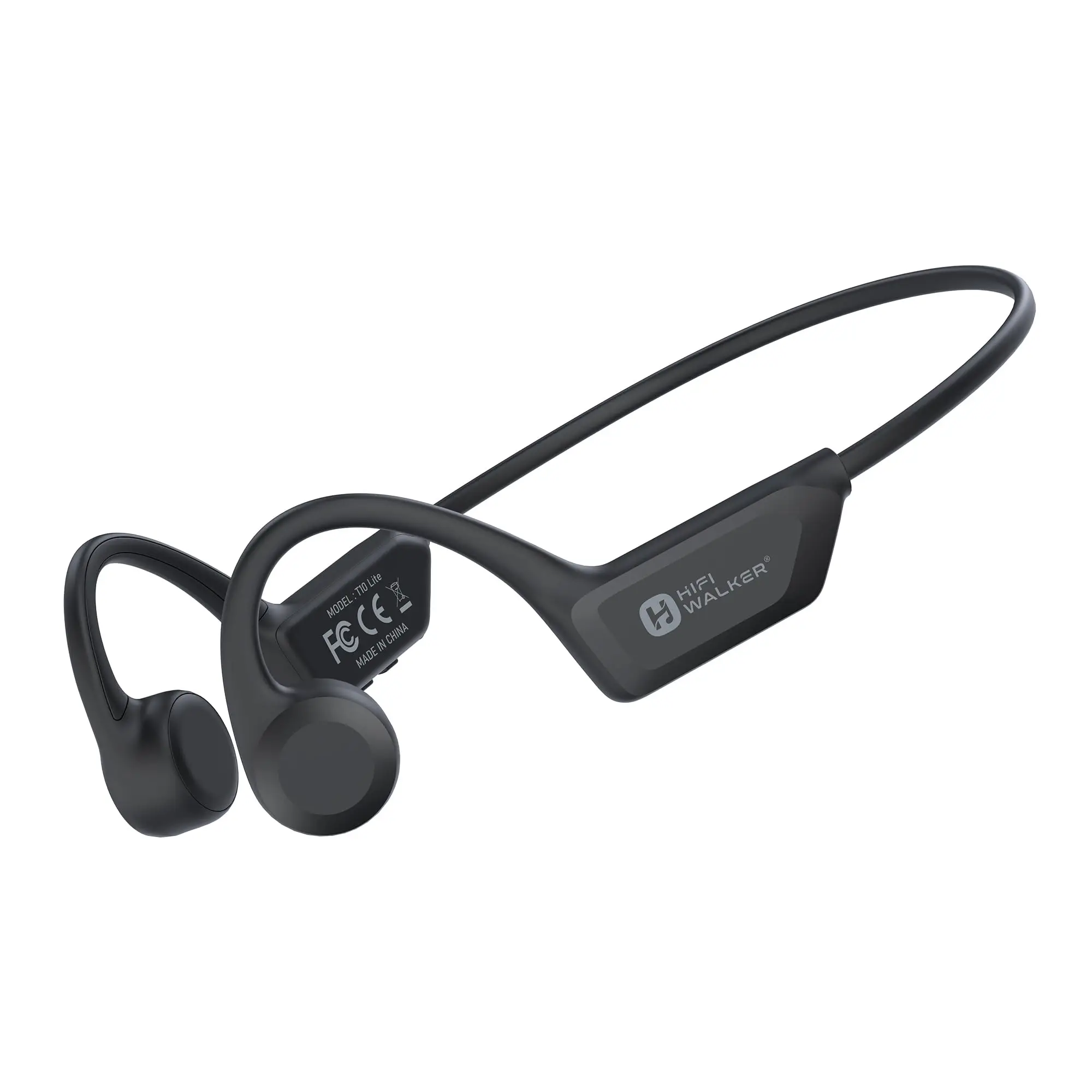 

HiFi Walker T10 Lite Bone Conduction Headphones Wireless Bluetooth 6.0, Sports Open Ear Earphones with Microphone, Long Battery