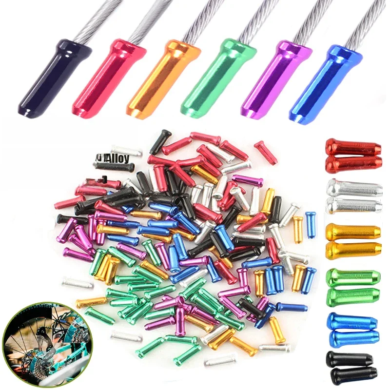 AliExpress UK 10-100Pcs Multiple Colors Aluminum Alloy Bicycle Brake Shifter Inner Cable Tips Wire End Cap Cable