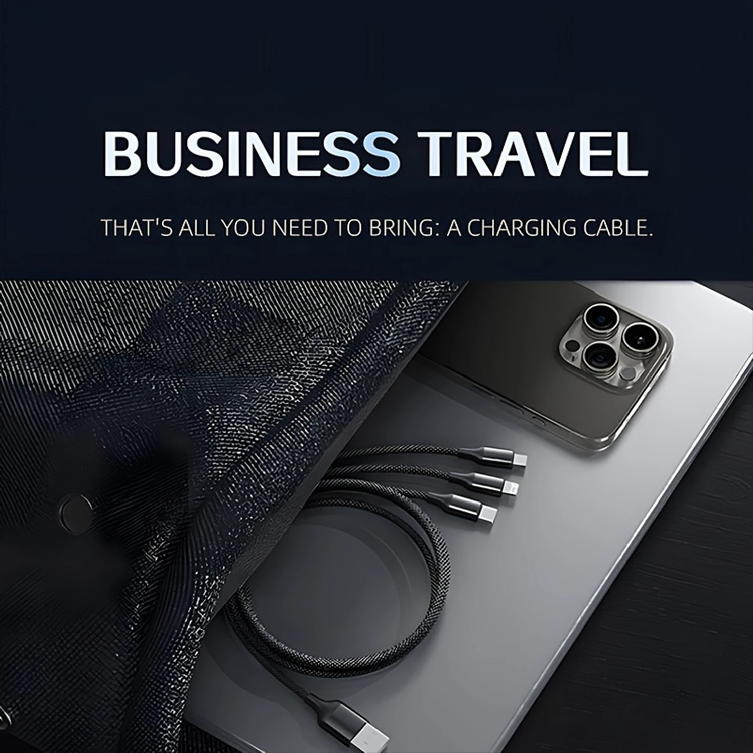 كابل شحن USB متعدد الوظائف 3 في 1، مضفر من النايلون، واجهات USB من النوع C وMicro، متوافقة مع هاتف Iphone وSamsung وXiaomi وغيرها من الهواتف المحمولة: شحن سريع عالي الطاقة.