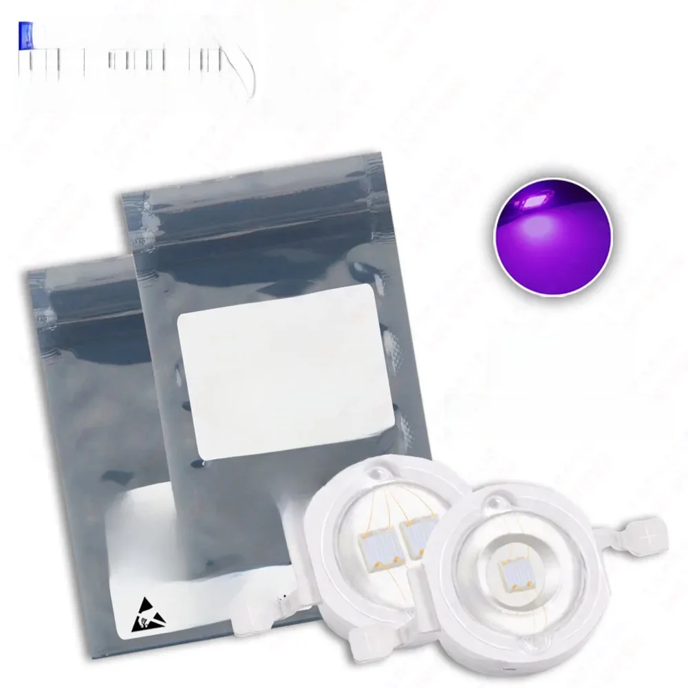 Fioletowe chipy LED wysokiej mocy 365nm 370nm 375nm 380nm 385nm 395nm 400nm 405nm 410nm 420nm 425nm COB Światła ultrafioletowe 1W 3W 5W — zdjęcie 2