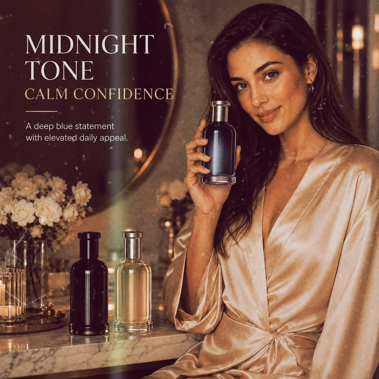 Perfume Masculino Eau de Parfum Infinito em Frasco, Fragrância Amadeirada Aromática de Maçã, Lavanda e Sândalo, 50ml, Frasco Único