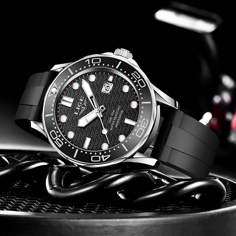 LIGE Mens Quartz Watches Top Brand Luxury Business Luminous Wristwatches Sports Waterproof Watches Stainless Steel reloj hombre