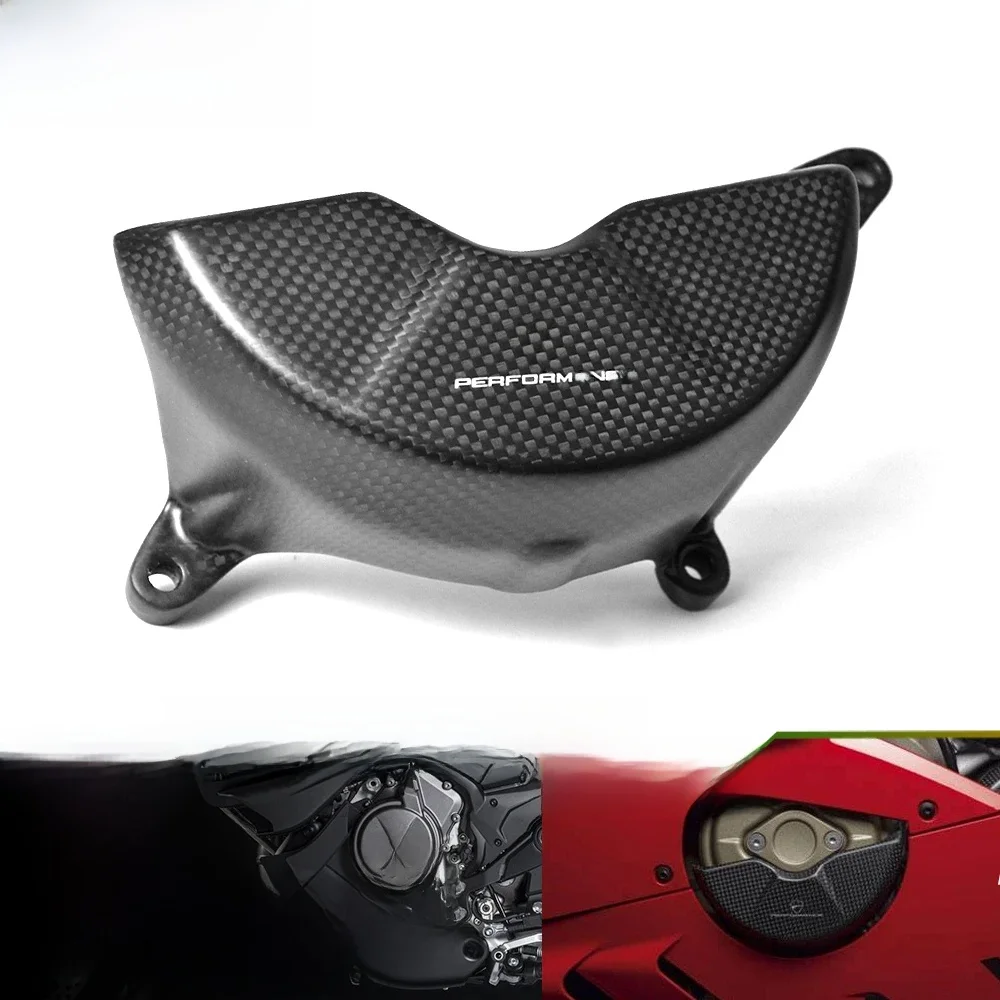 Couvercle d'alternateur gauche en Fiber de carbone, capuchon de boîtier de moteur avec Logo pour DUCATI Multistrada V4 V4S Pikes Peak/Rally/Sport/RS 2021 – 2023 2024