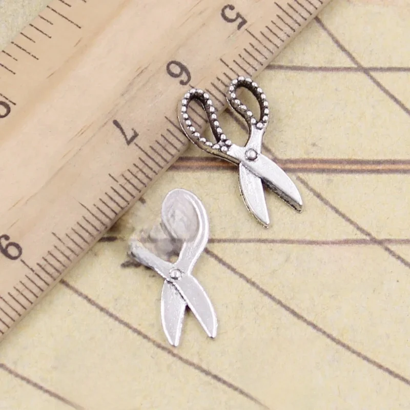 30 sztuk Charms nożyczki 19x11mm tybetański brąz srebrny kolor wisiorki antyczny tworzenia biżuterii DIY Handmade Craft — zdjęcie 2