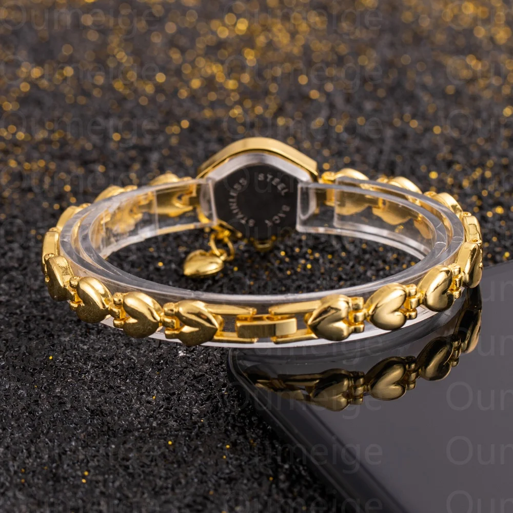 Elegant Small Dial Women Watches Luxury Golden Quartz Wrist Watches for Women Fashion Dress Metal Ladies Clock relógios feminino