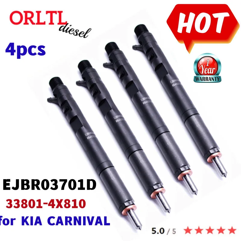 4PCS Genuine EJBR03701D Diesel Injector Nozzle 33801-4X810 Common Rail For Delphi KIA CARNIVAL SEDONA euro 3