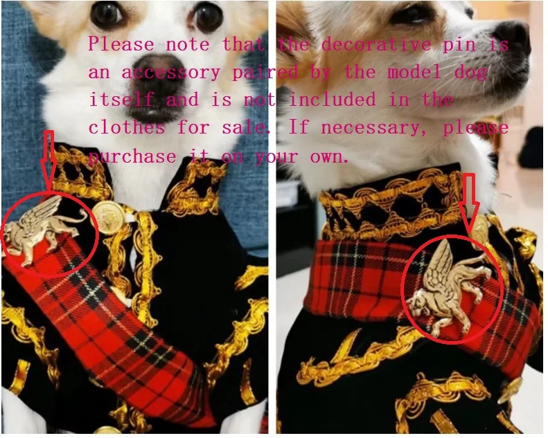 Handmade Dog Clothes Pet Supplies Scottish Plaid Kilt Royal Style Velvet Uniform Tuxedo Suit Cats Poodle Yorkie Maltese Jackets