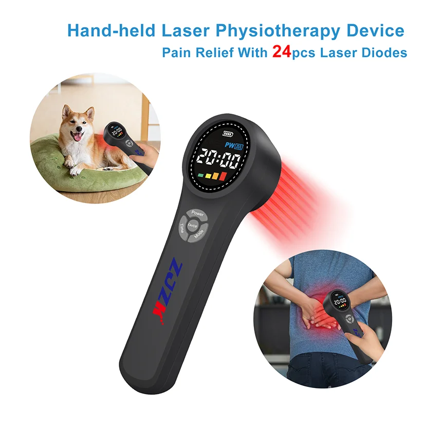 

Infrared Light 810nm 980nm 24diodes Pain Relief for Pets Cats Laser Treatment for Human Neck Elbow Knee Shoulder Therapy