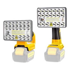 Cordless LED Work Light for Dewalt 18V Lithium Battery Adjustable Floodlight Portable Outdoor Camping Emergency Flashlight