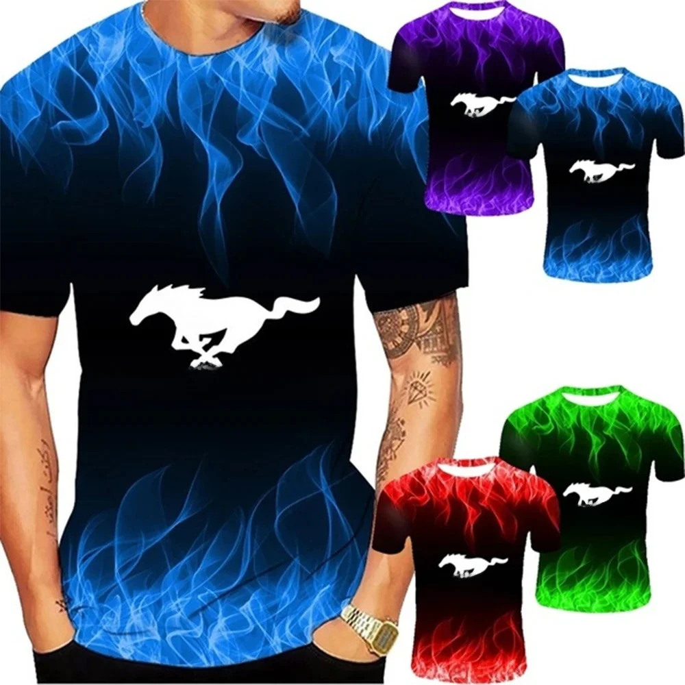 Mustang Art Design 3D crée des manches courtes de sport confortables et respirantes, cool et à la mode