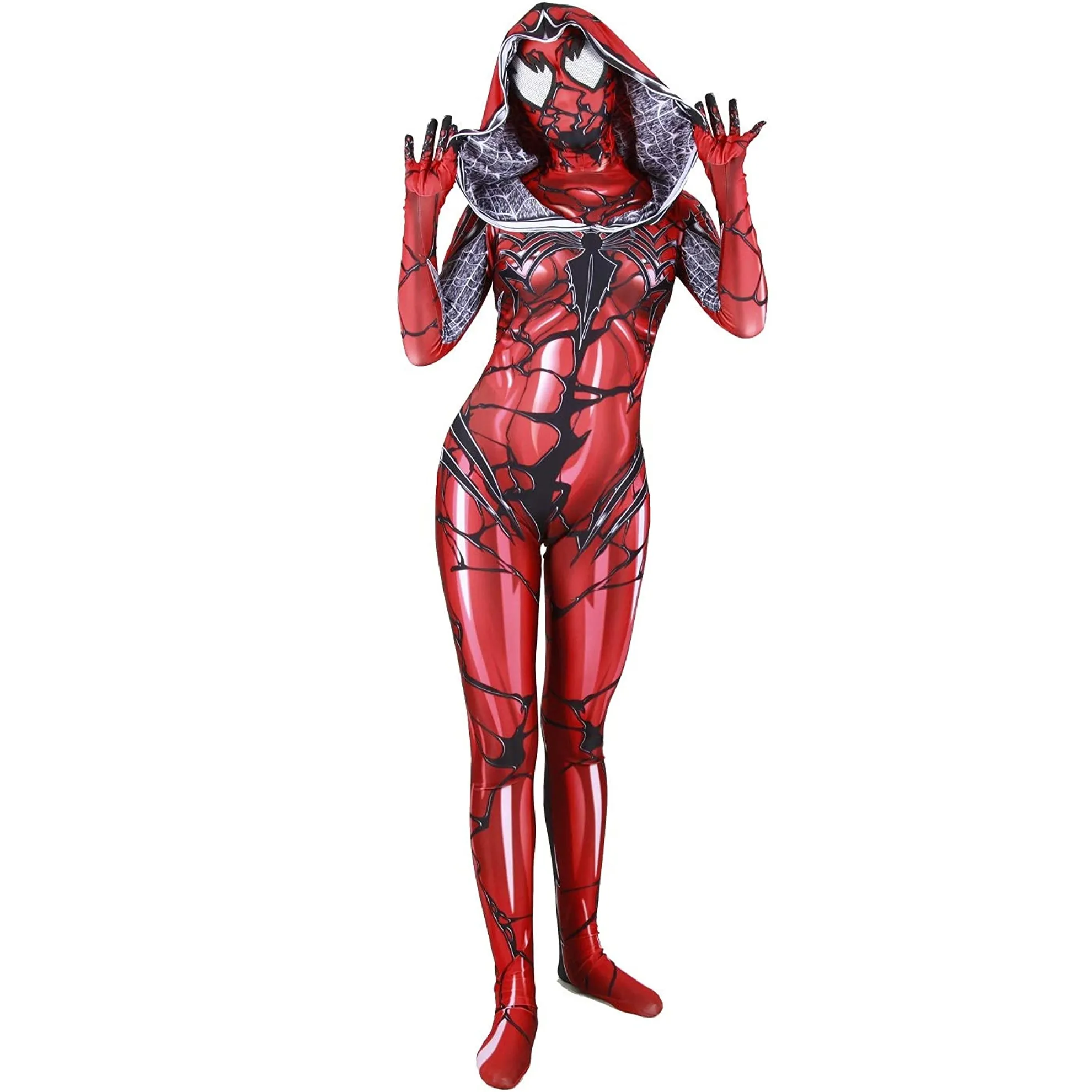 Superhero จักรวาล Spider-Gwen คอสเพลย์ SuitLycra Spandex บอดี้สูท3D สไตล์ Zentai