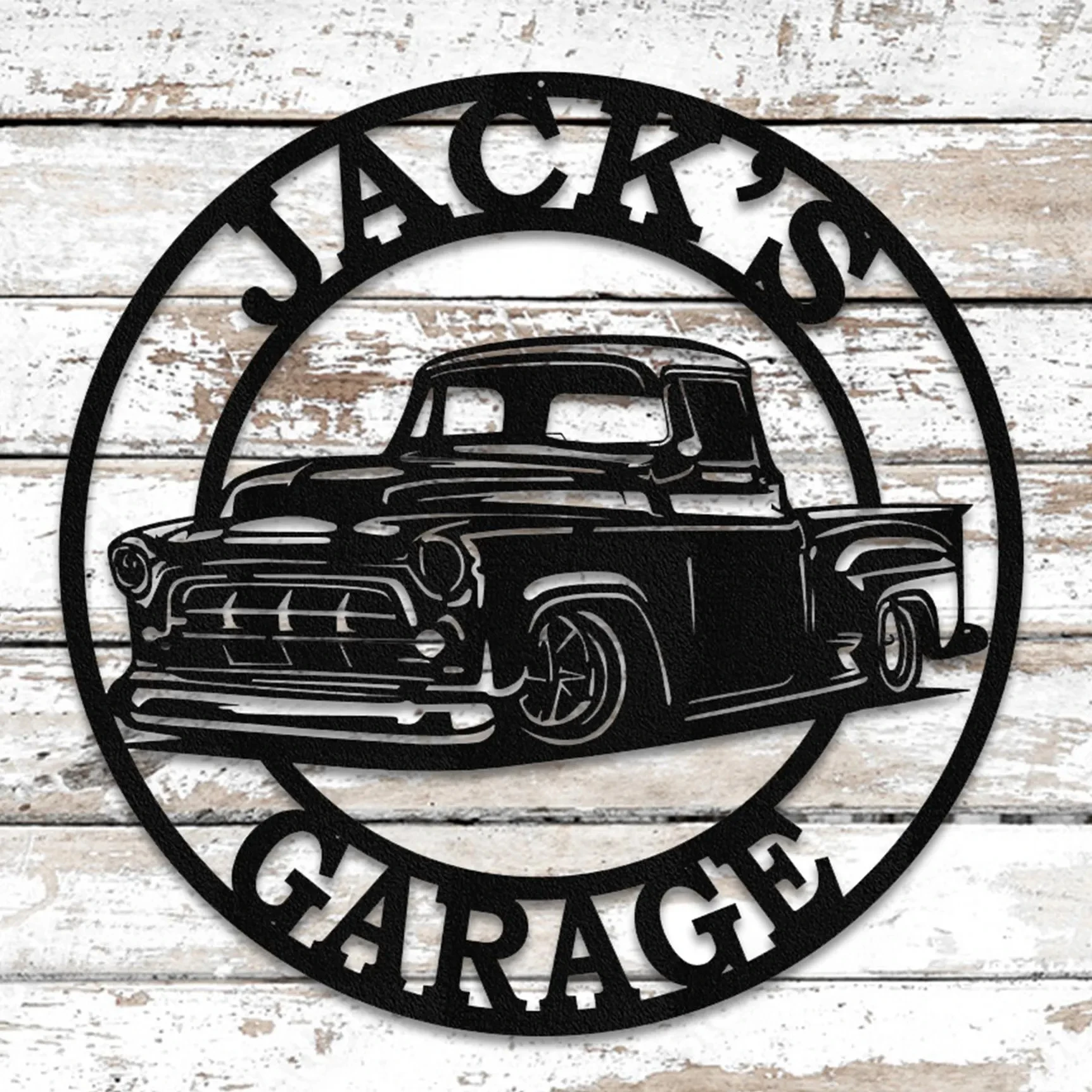 Personalized 1950s Chevy Pickup Metal Sign Custom Garage Wall Art Vintage Truck Decor for Man Cave Unique Gift for Truck Lovers