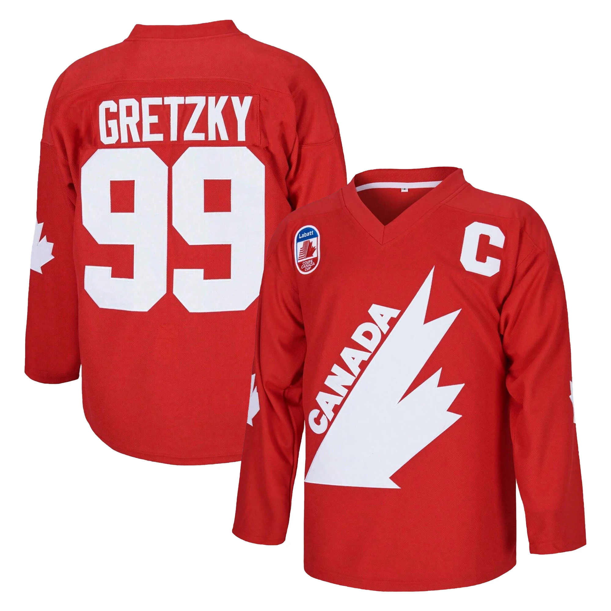 Men’s #99 Gretzky Labatt Team Coupe Canada Cup Hockey Jersey ,Exquisite Embroidered Pullover For Matches And Training; Athletic Shirt Wear