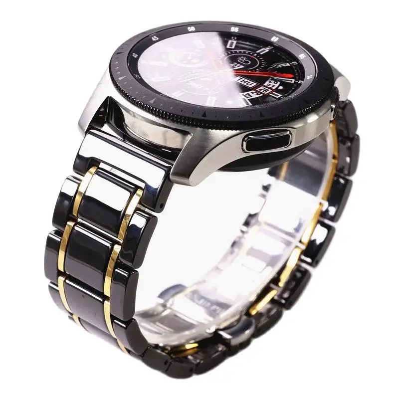 Pasek ceramiczny ze stali 20 mm 22 mm do Samsung Galaxy Watch4 5 40 mm 45 44 mm Pro Amazfit Gts Watch Band Wristband Huawei Belt — zdjęcie produktu 7