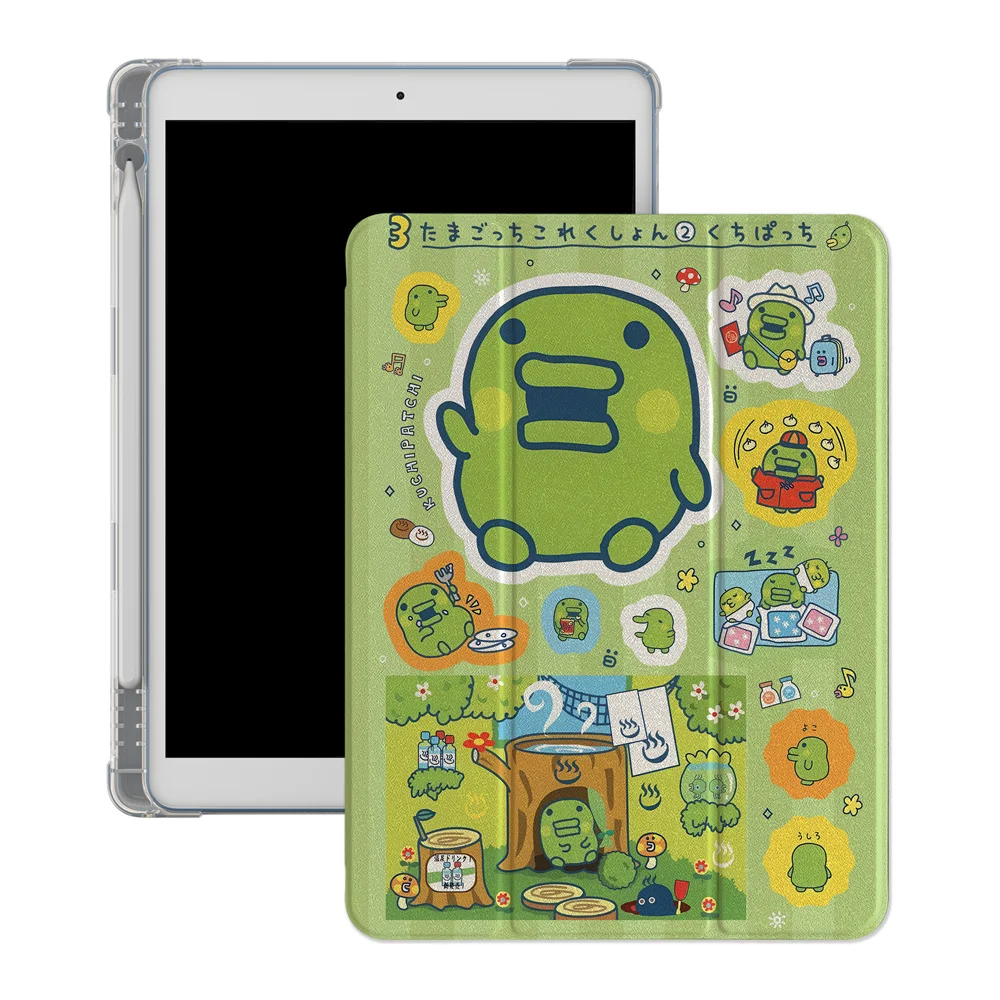 Urocze naklejki Kuchipatchi Tamagotchi, etui trójdzielne z funkcją automatycznego budzenia/usypiania do iPada 11" Air5 Air4 iPad10 10.9 9.7 Mini 6 5 4 — zdjęcie produktu 3