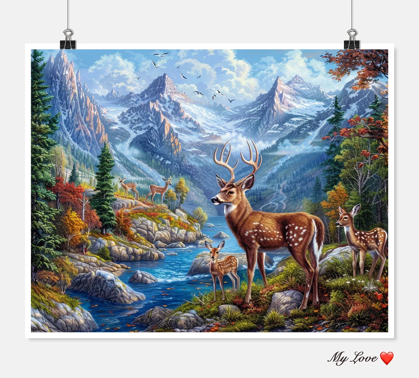 Embroidery Counted Cross Stitch Kits Needlework - Crafts 14 ct DMC Color DIY Arts Handmade Decor - White-Tailed Majesty