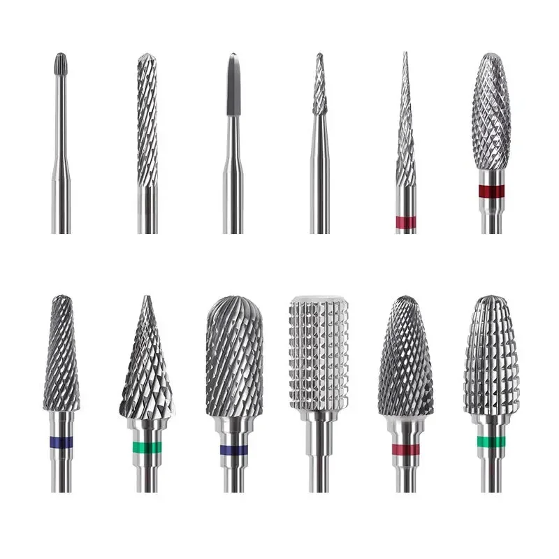 Manucure tête de polissage en acier au tungstène forets à ongles remplacement tête de polissage des ongles tête de polissage pédicure outils de manucure Fo