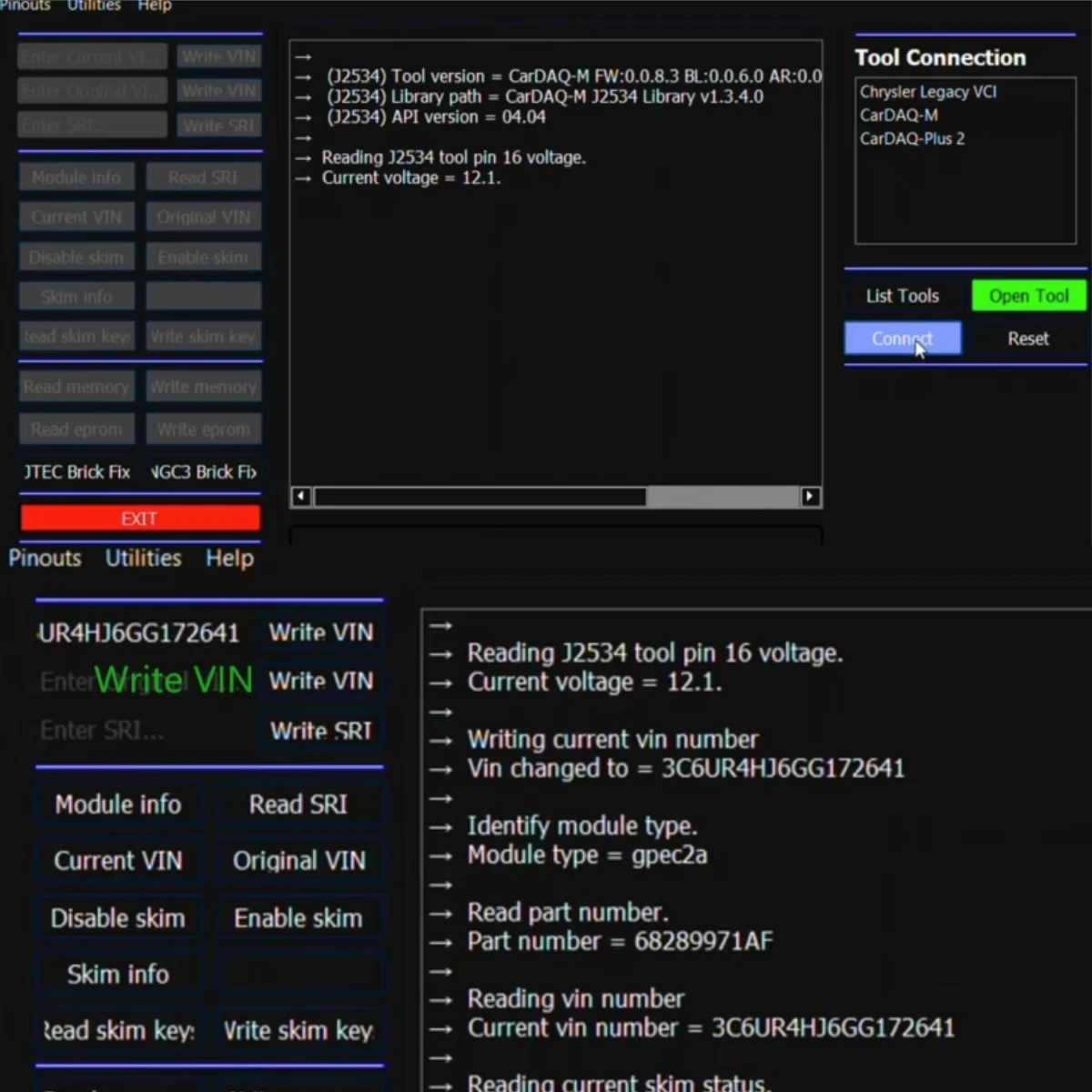 برنامج AEMT MAXX VIN Editor لـ Chrysler PCM Edit Skim Security يستخدم GPEC لكرايسلر/دودج/جيب ديزل غاز يدعم J2534 Win10
