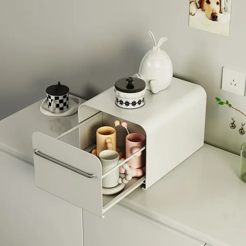 Drawer Type Desktop Coffee Cup Storage Box Shelf Drawer Dust Cup Storage Shelf Living Room Office Desktop Cabinet Tea Cup Holder