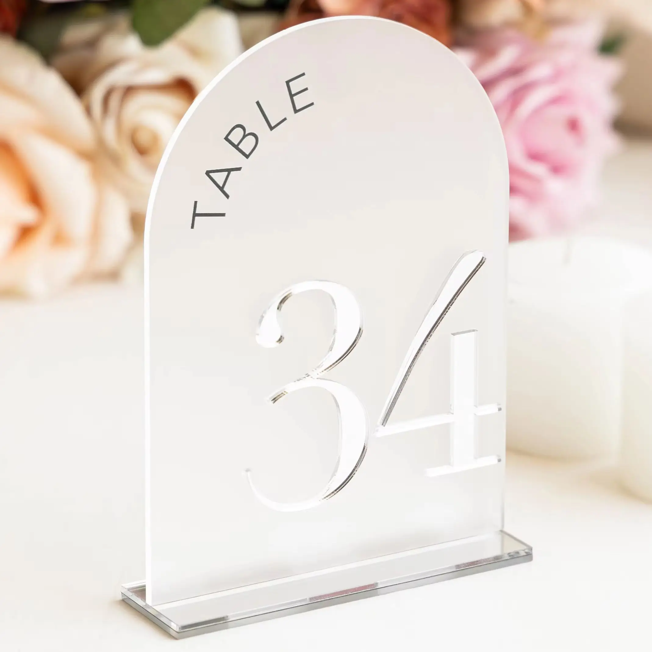 Frosted Arch Acrylic Table Numbers Table Signs Wedding Table Decor Wedding Signage Black Table Numbers Wedding Reception Decor
