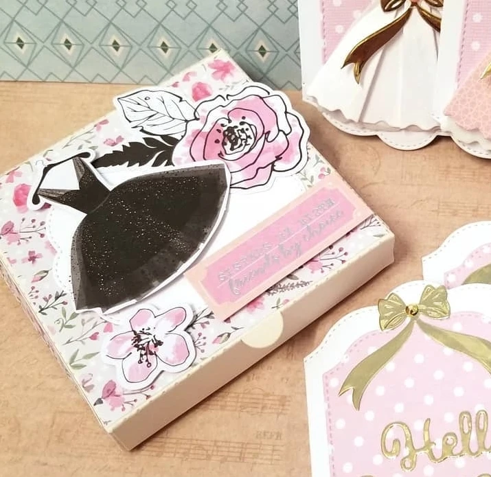 Alinacutle Metal Cutting Dies Cut Pizza Box Alphabet Gift Box Scrapbooking Paper Craft Album Card punch Knife Art Cutter