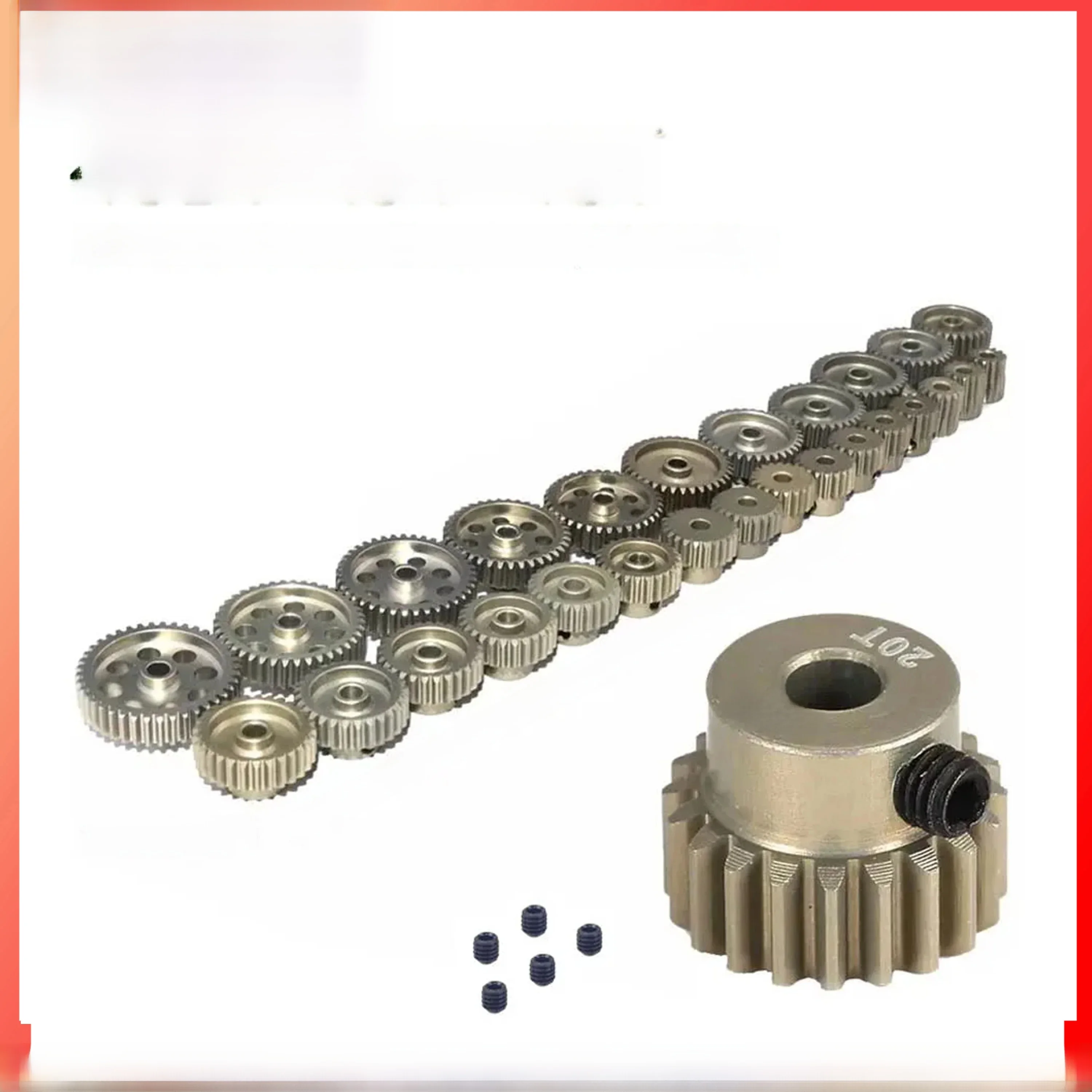Aluminium Metalen Rondsel Motor Gear 48DP 3.175mm 13 T-20 T 21 T-25 T 26 T-30 T 31 T-40 T 41 T-48 T Voor 1/10 RC Auto Vrachtwagen Drift Model Motor - afbeelding 2