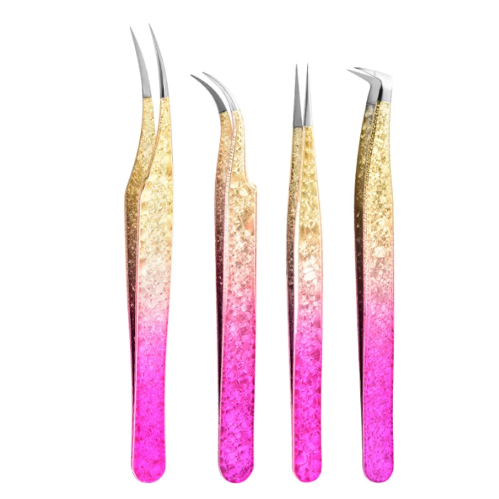 Pincettes à cils antistatiques, fleur de glace 3D, greffage précis des sourcils, fournitures d'extension de faux cils, outils de maquillage, 1 pièce