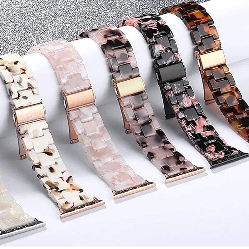 Pasek z żywicy do Apple Watch Ultra Band 42mm 44mm 40mm 49mm 41mm 46mm 45mm Bransoletka Correa do iWatch SE 10 9 8 7 6 5 4 — zdjęcie 2