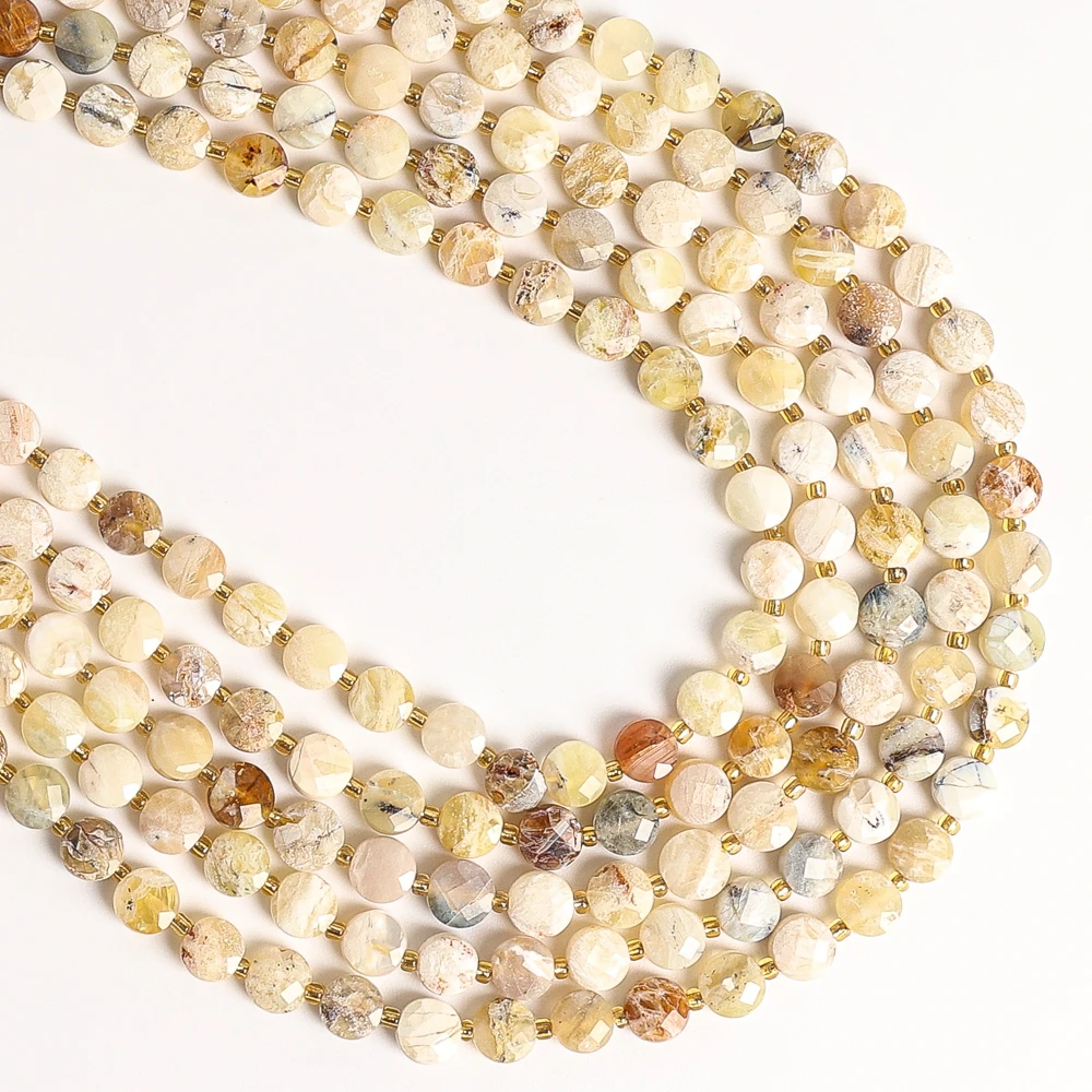 Natural Yellow Opal Beads Face - огляд і ціна Gemstone Bracelet Healing