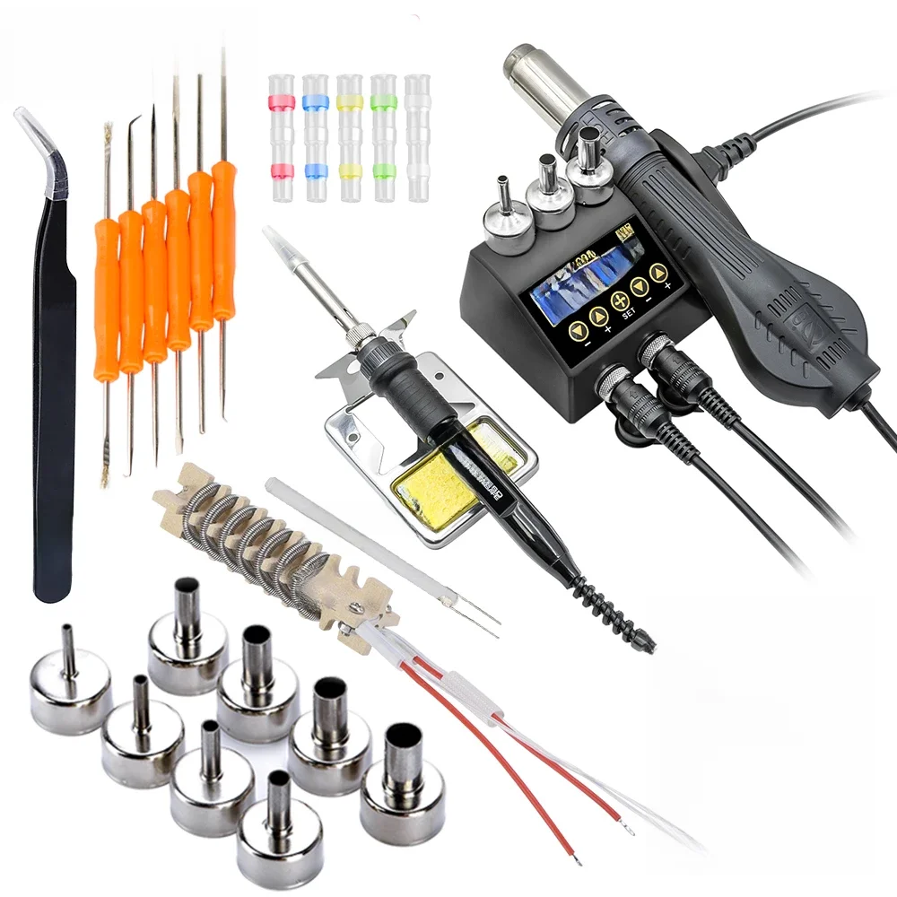 JCD 2 in 1 750W Soldering Station LCD Digital display Rework Welding Station for cell-phone BGA SMD IC Repair Solder tools 8898