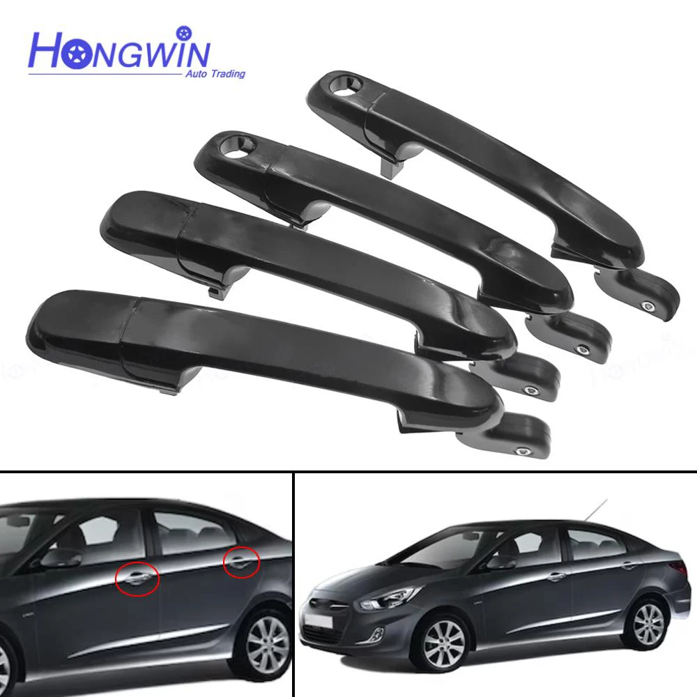 Front Rear LH RH Outside Door Handles Silver For Hyundai Accent Verna 1.6L 2006-2011 826501E050 826601E050 836501E050 836601E050