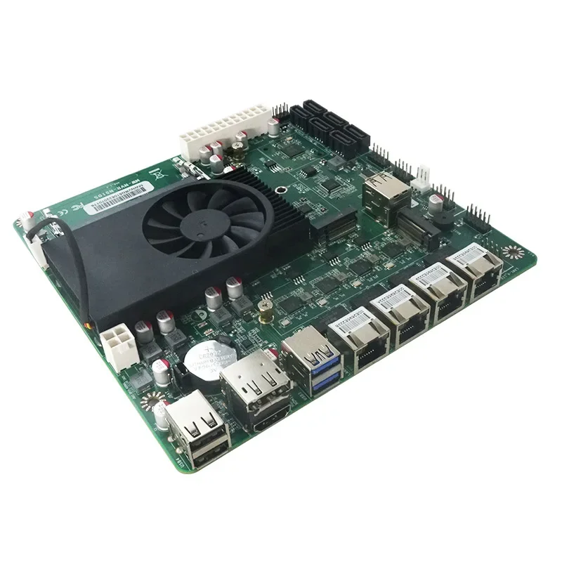 Placa base NAS N5105 Mini ITX Industrial 17x17CM enrutamiento suave Intel i226 2,5 Gbps 4 * LAN 2 * M.2 NVMe 6 * SATA3.0 HDMI2.0 DP