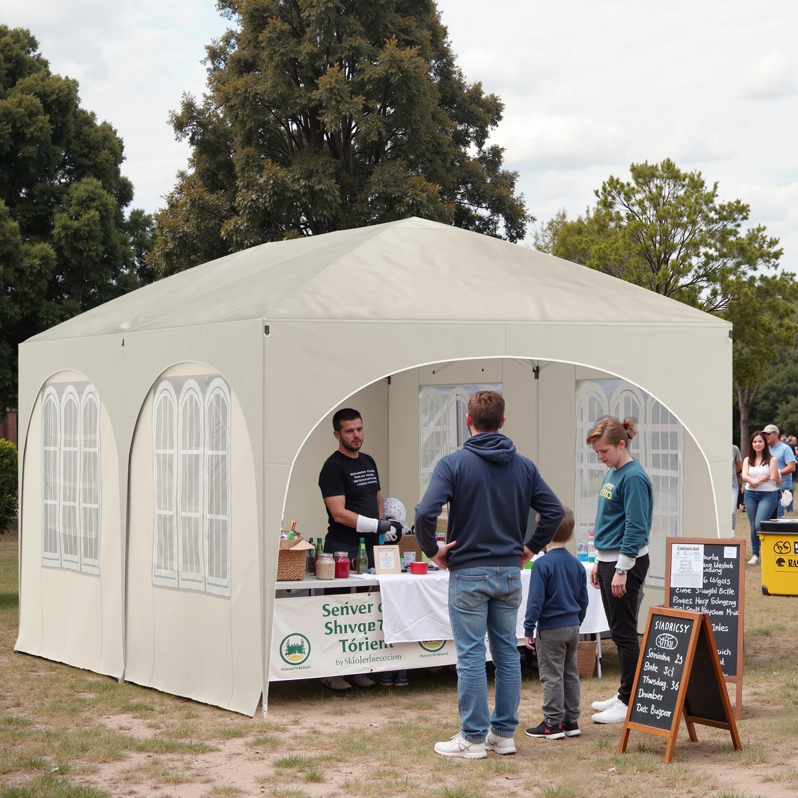 WOLTU 3x6m Gartenpavillon Faltbarer Pavillon mit 6 Seitenwänden Höhenverstellbar Wasserdicht UV-Schutz Partyzelt mit Tasche – Detail 33
