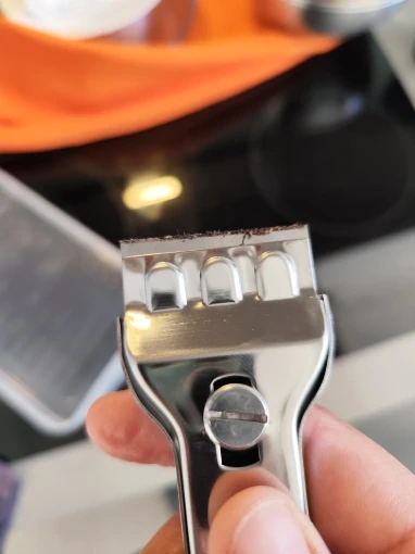 Stainless Steel Hob Scraper Kitchen Glass&Ceramic Scraper with Replacement Blades Wall Floor Window Cleaning Scraper Tools photo review