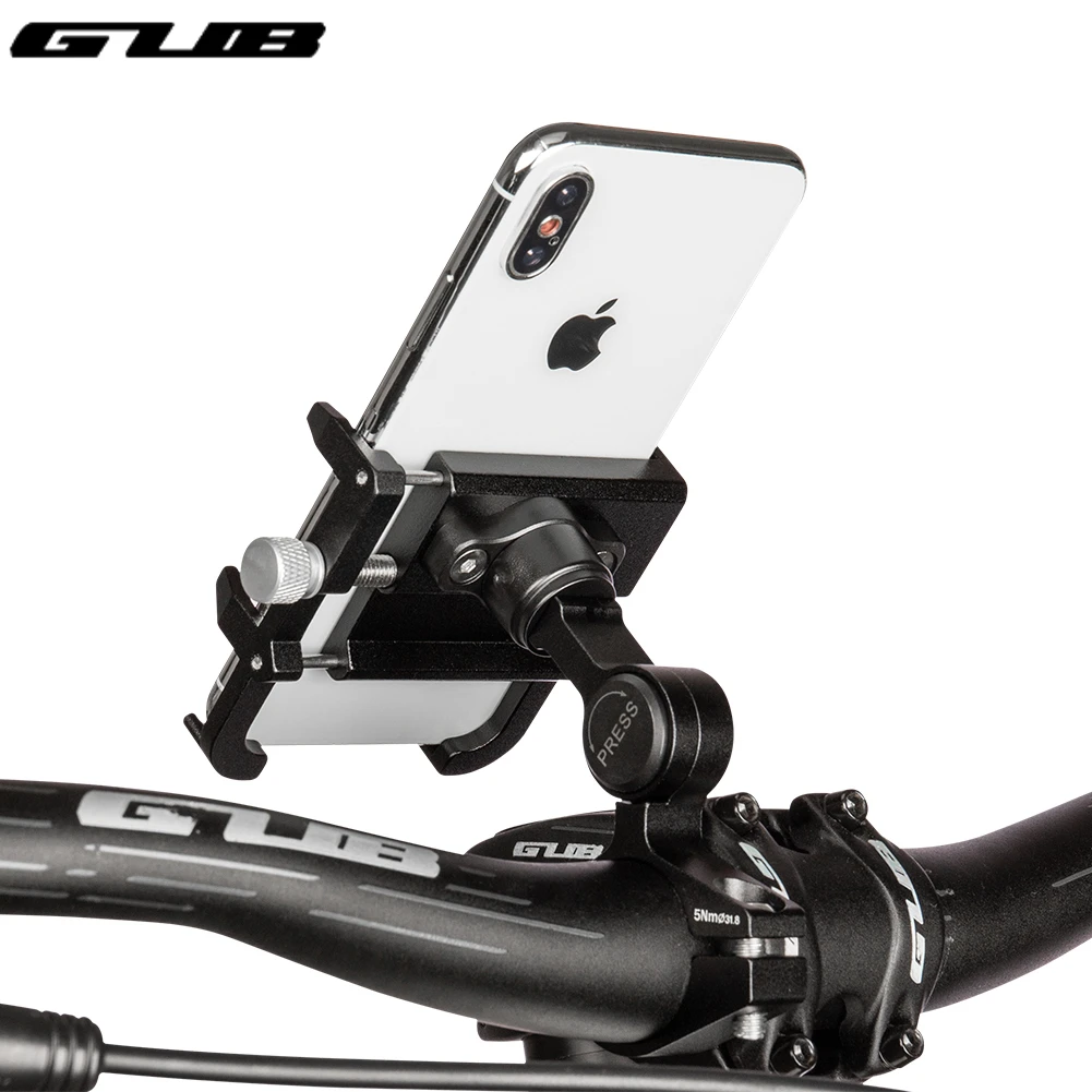 GUB PLUS 21 Motorcycle Bike Phone Holder Aluminum Alloy Cell Phone Holder Bracket Rotatable Adjustable Anti-slip Cycling Parts