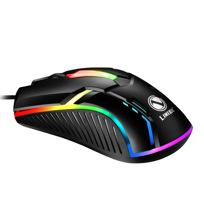 Mouse gaming wired 3d rgb led backlight usb preto branco cor mouse jogos de computador para desktop computador portátil gamer mouse