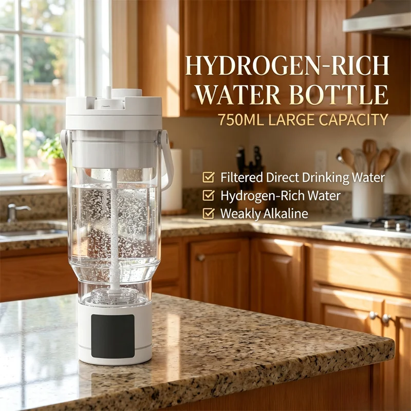 Factory Wholesale Hydrogen Water Kettle New SPE PEM Hydrogen Water Bottle with pH 7.5 Alkaline Filter 750ML Large Capacity