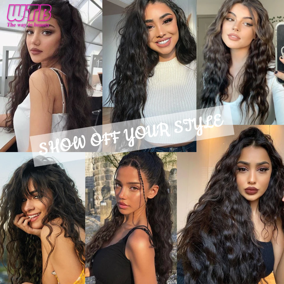 Wtb Synthetische Lange Culry Clip In Hair Extensions Voor Vrouwen 4 Clip Een Stukken Hittebestendige Corn Krullend Bruin Zwart natuurlijke Hairp