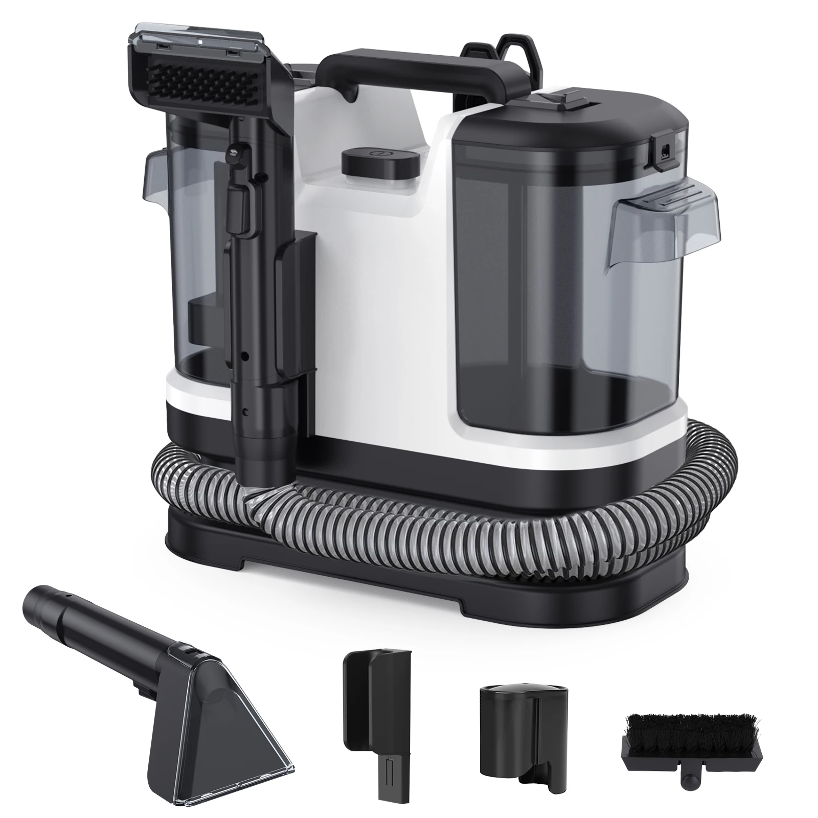 Tapijtreiniger 500W Stofzuiger met multifunctionele spuitmond Grote watertank voor tapijten, banken en huisdieren 12Kpa vacuüm
