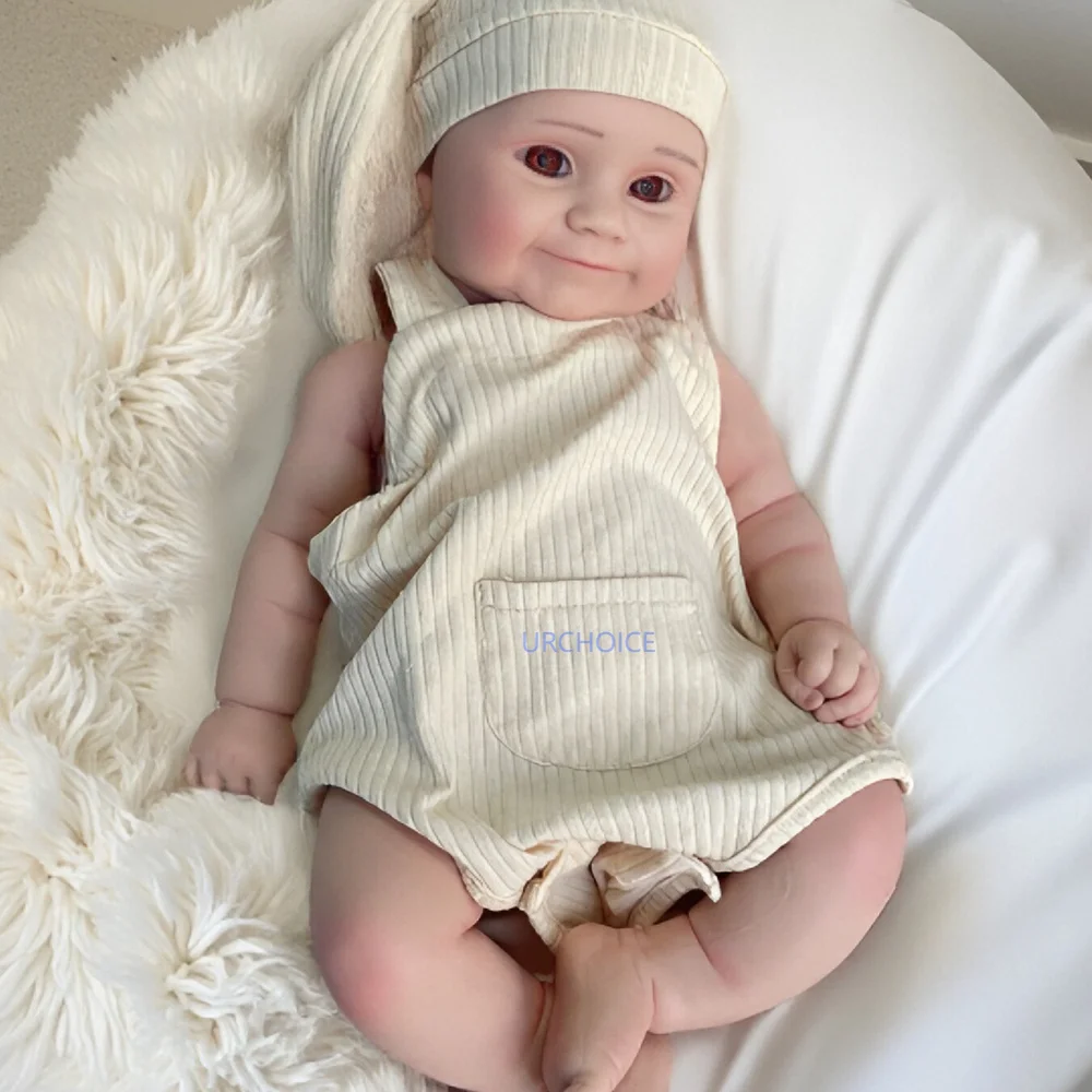 

20-дюймовая силиконовая кукла реборн с ручной росписью, мягкая очаровательная кукла с открытыми глазами для девочек, подарок на день детей от 3 лет